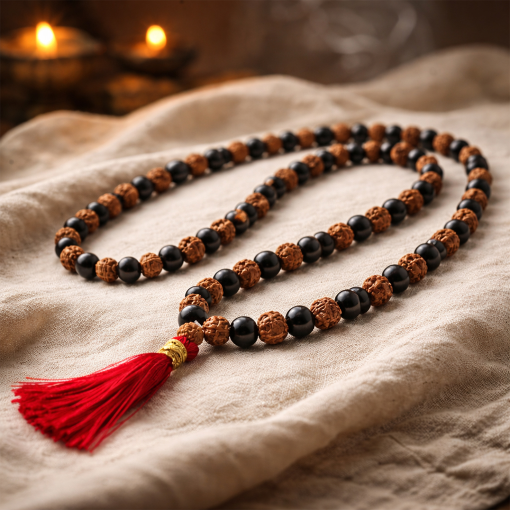Handmade Rudraksha -Karungali Mala With Premium Silk Thread