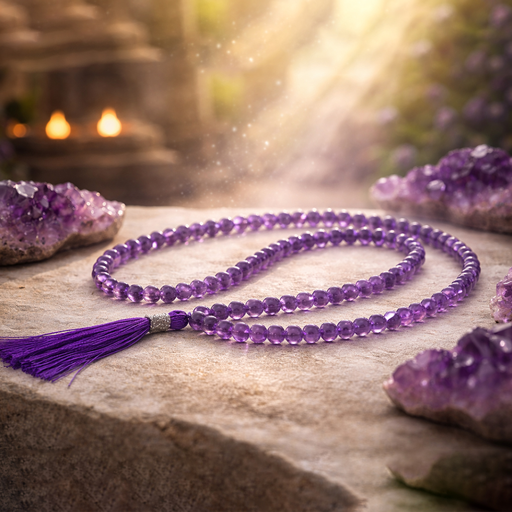 Amethyst Mala With Premium Silk Thread