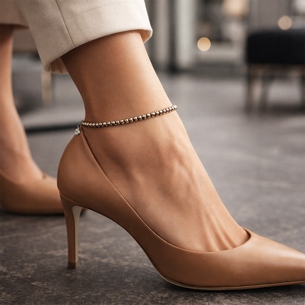 Money Magnet Pyrite Stone Anklet