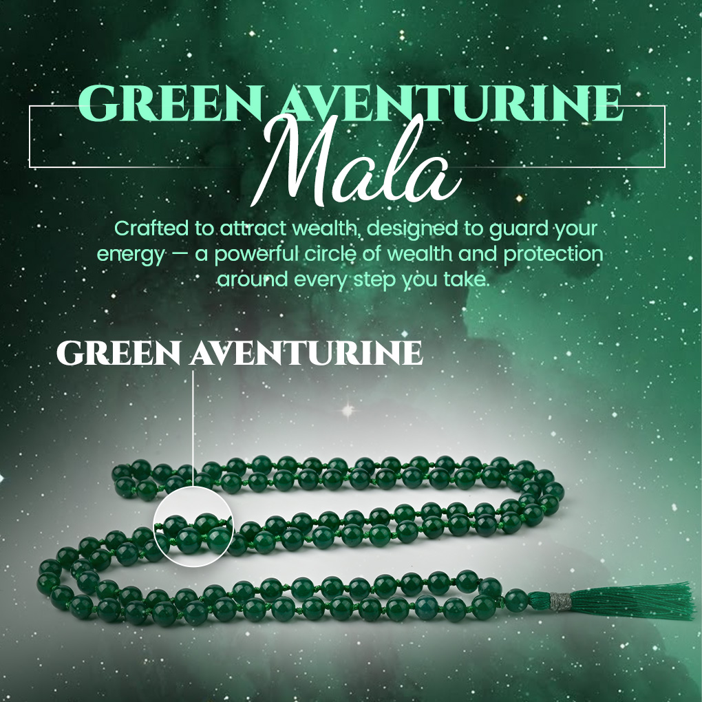 Green Aventurine with Silk Thread