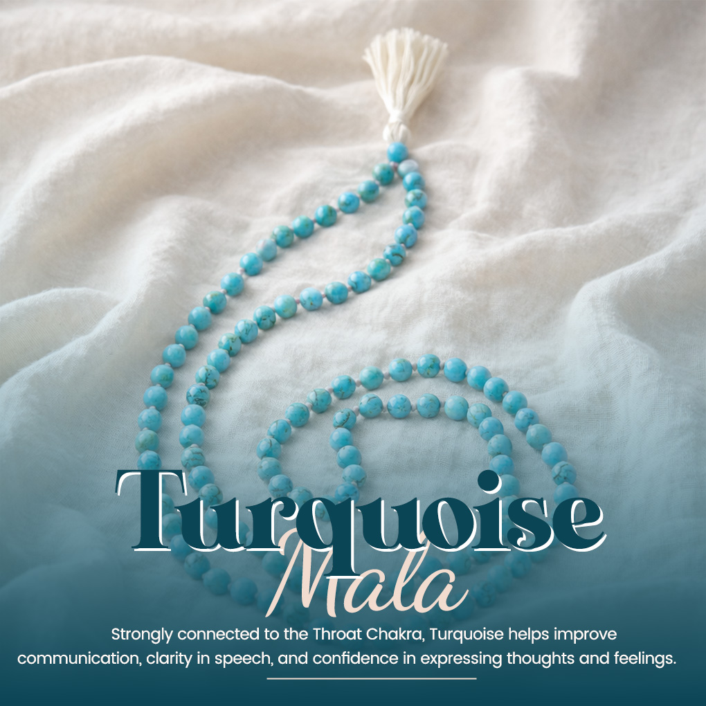 Turquoise Mala With Silk Thread-Firoza Mala